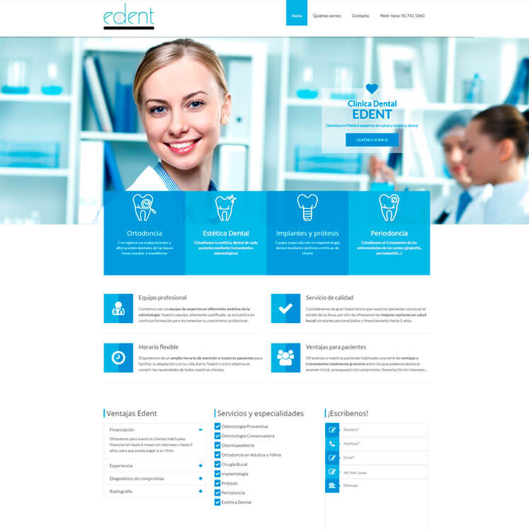 Desarrollo de páginas webs para dentistas